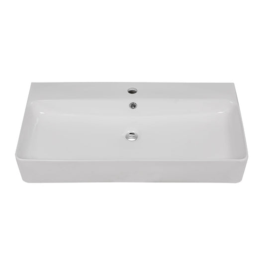 Lordear 32'' X 17'' White Ceramic Rectangular Bathroom Sink with Overflow  from Lordear