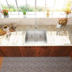 Lordear 23" Stainless Steel Undermount Brushed Single Bowl Workstation Kitchen Sink from Lordear