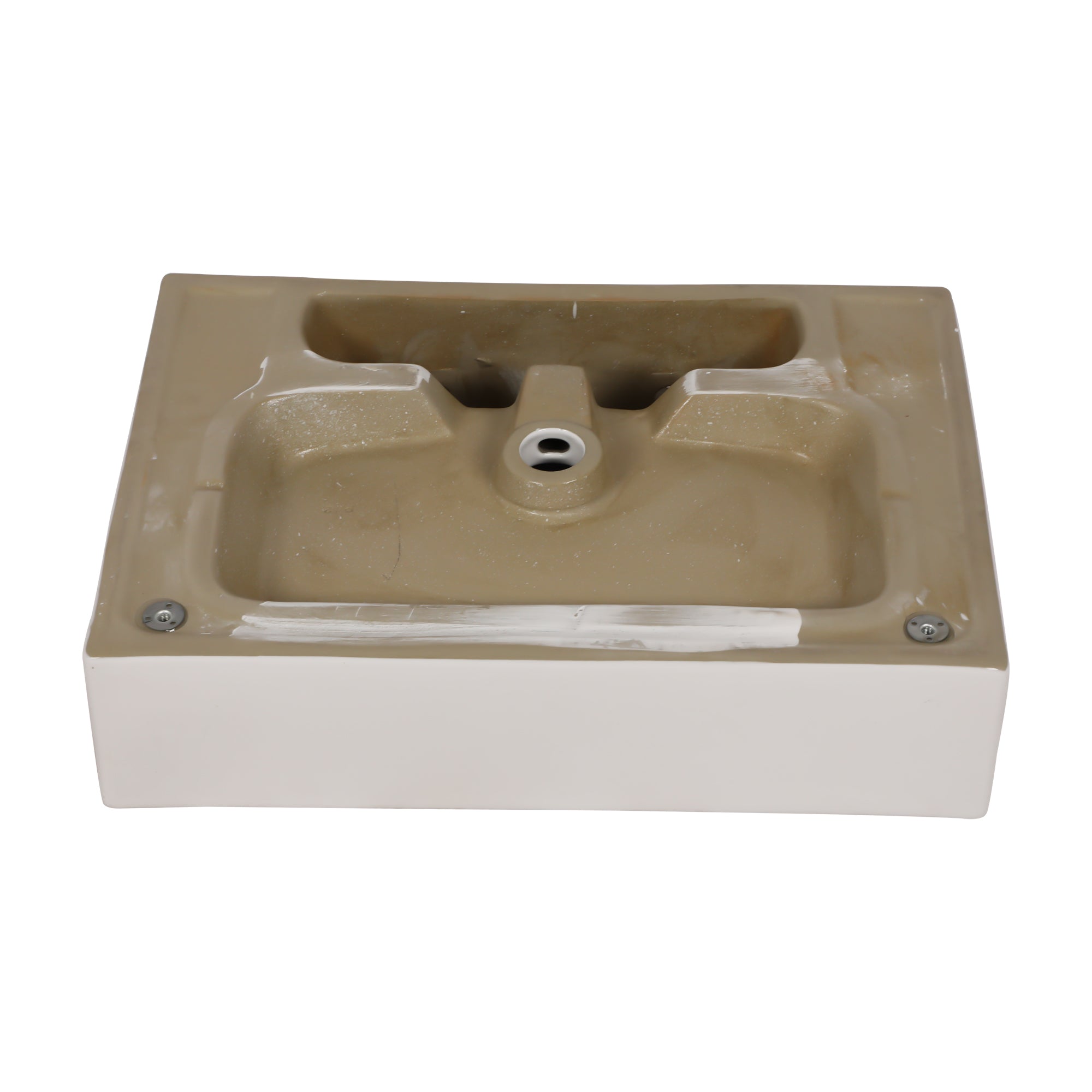 Lordear Ceramic Wall Mount White Single Bowl Bathroom Sink with Metal Legs  from Lordear