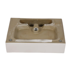 Lordear Ceramic Wall Mount White Single Bowl Bathroom Sink with Metal Legs  from Lordear