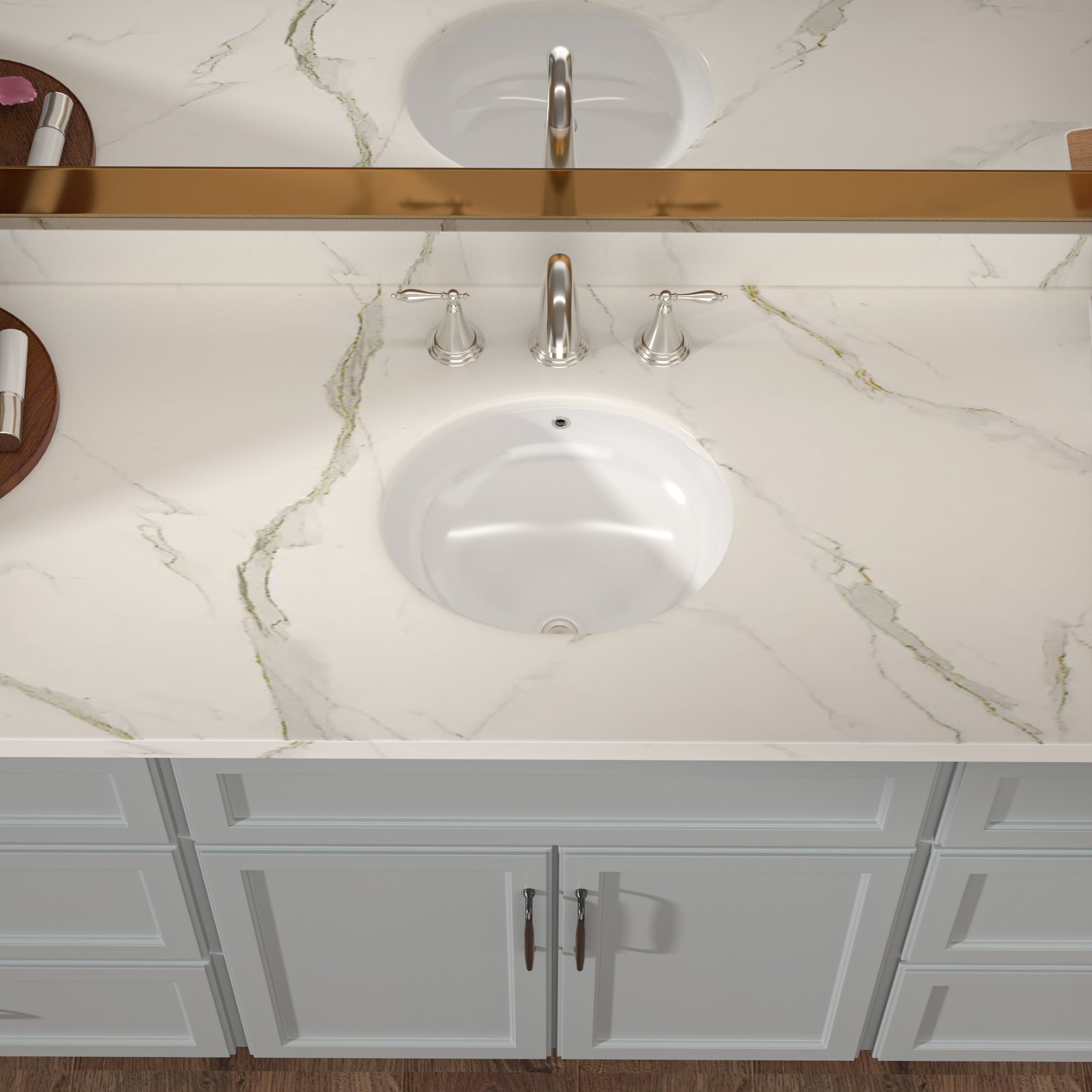 Lordear 19.5" x 16" Ceramic White Oval Undermount Bathroom Sink with Overflow from Lordear