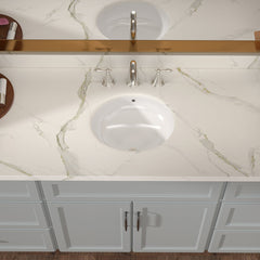 Lordear 19.5" x 16" Ceramic White Oval Undermount Bathroom Sink with Overflow from Lordear