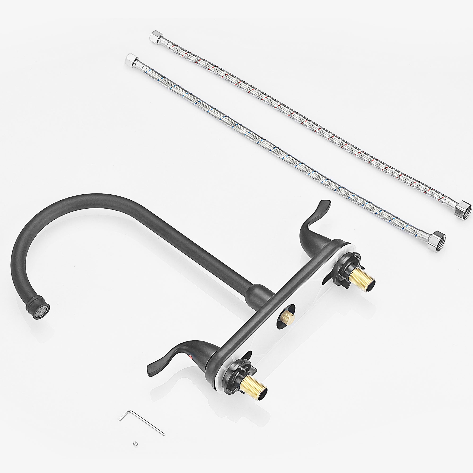 Lordear Brass Double Handle 360° Rotate High-Arch Kitchen Faucet from Lordear