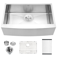 Lordear 33" x 21" Stainless Steel Single Bowl Apron Front Farmhouse Kitchen Sink from Lordear