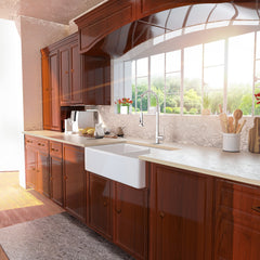 Lordear 32" x 20" Ceramic Apron Front Double Equal Bowl Farmhouse Kitchen Sink from Lordear