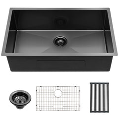 Lordear 30'' x 18'' Stainless Steel Gunmetal Balck Undermount Kitchen Sink  from Lordear