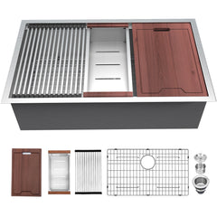 Lordear 27'' Stainless Steel Single Bowl Workstation Kitchen Sink with Accessories  from Lordear