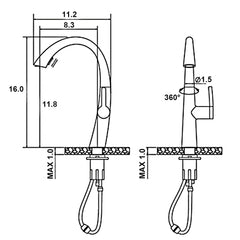 Lordear Brass Modern Single Handle Brushed Nickel Kitchen Faucet from Lordear