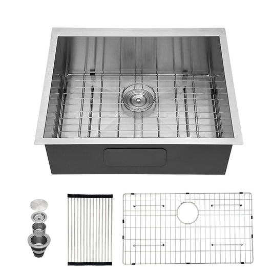 Lordear 25" Stainless Steel Undermount Single Bowl Kitchen Sink from Lordear