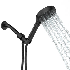Lordear 5" Stainless Steel Wall Mounted Matte Black Round Rainfall Single Shower Head from Lordear