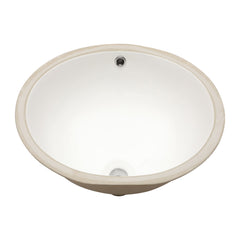 Lordear 19.5" x 16" Ceramic White Oval Undermount Bathroom Sink with Overflow from Lordear