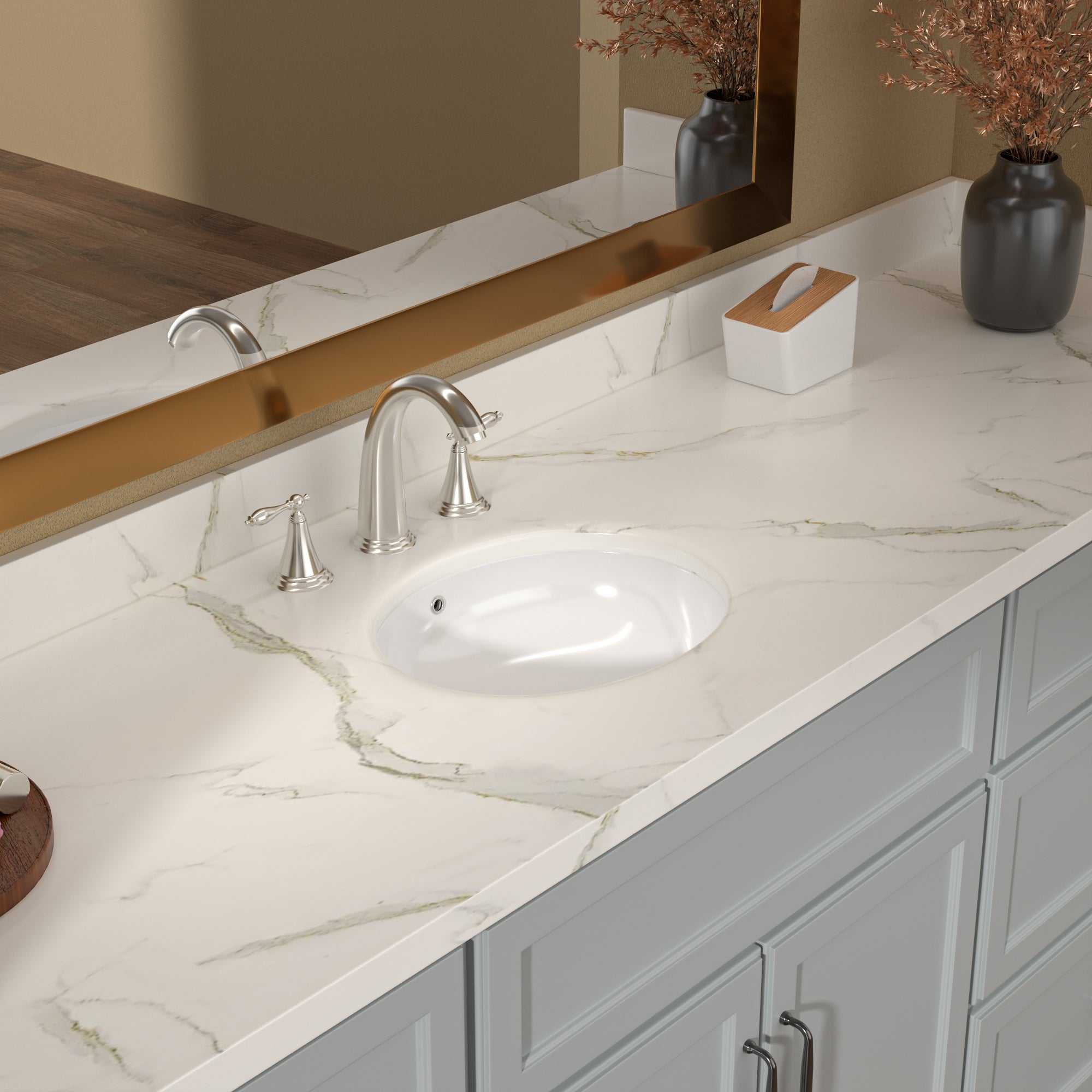 Lordear 19.5" x 16" Ceramic White Oval Undermount Bathroom Sink with Overflow from Lordear