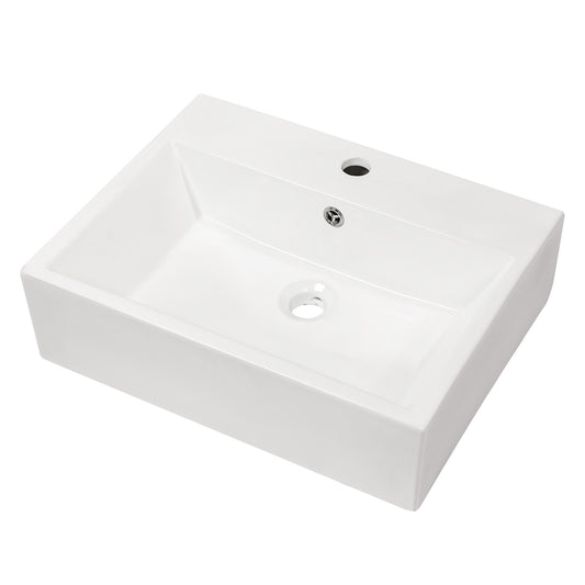 Lordear 21'' Wall Mounted White Porcelain Ceramic Bathroom Sink Bathroom