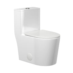 Lordear Water Efficiency White Ceramic One Piece Toilet with Comfort Wider Chair Seat