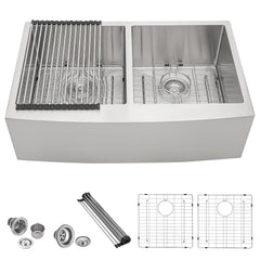 Lordear 33" Stainless Steel Double Bowl Apron Front Farmhouse Kitchen Sink  from Lordear