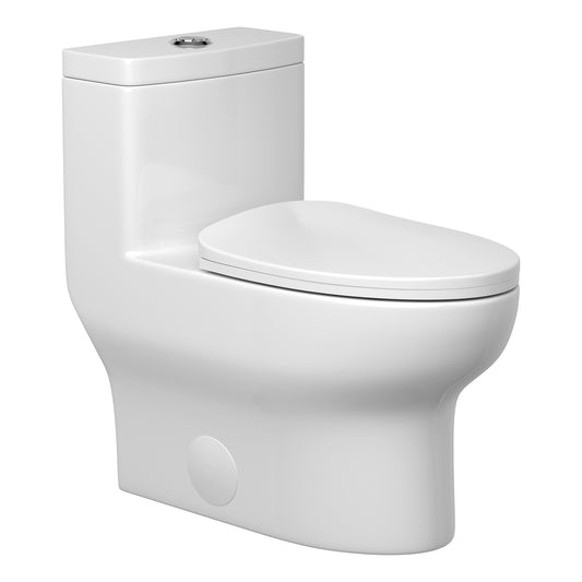 Lordear 1.1/1.6 GPF One Piece Toilet Dual Flush Elongated Toilet Floor Mounted (Seat Included)