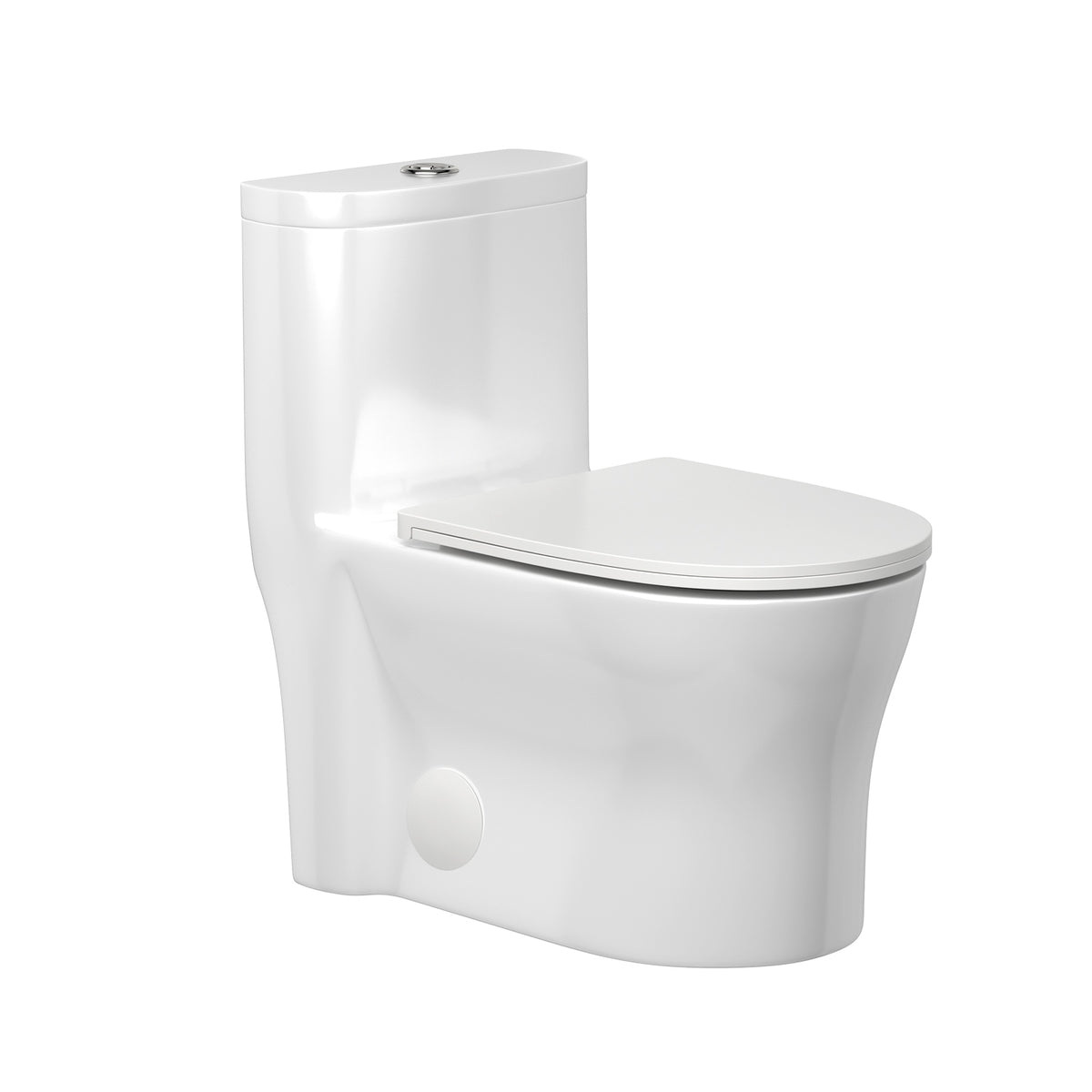 Lordear White Ceramic Stain-Resistant One Piece Bidet Toilet for Bathroom