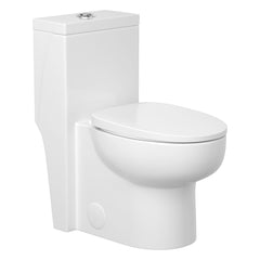 Lordear 1.6 Gallons GPF Elongated Comfort Height Floor Mounted One-Piece Toilet (Seat Included)