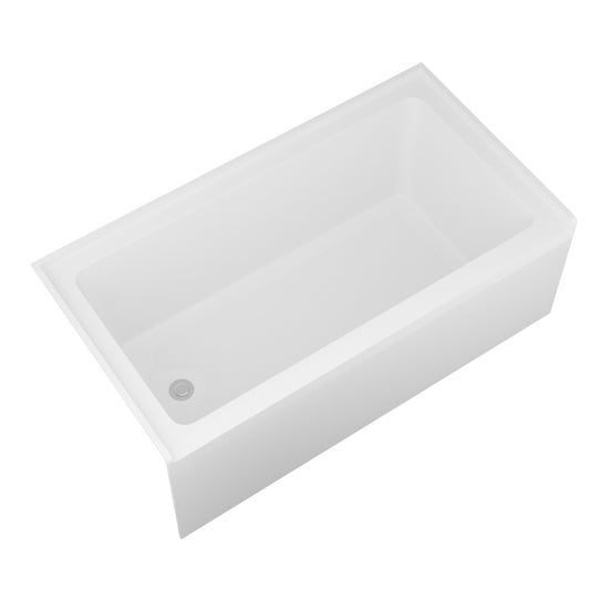 Lordear 60'' x 32'' Acrylic Freestanding Rectangular Apron Front Soaking Bathtub