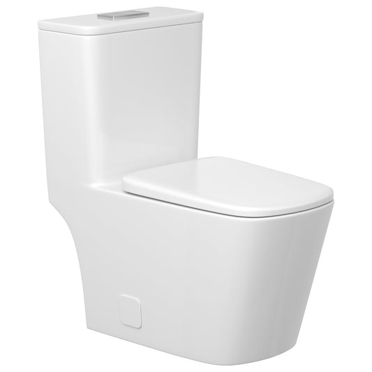 Lordear White Ceramic Elongated Floor One Piece Bidet Toilet with Comfortable Seat