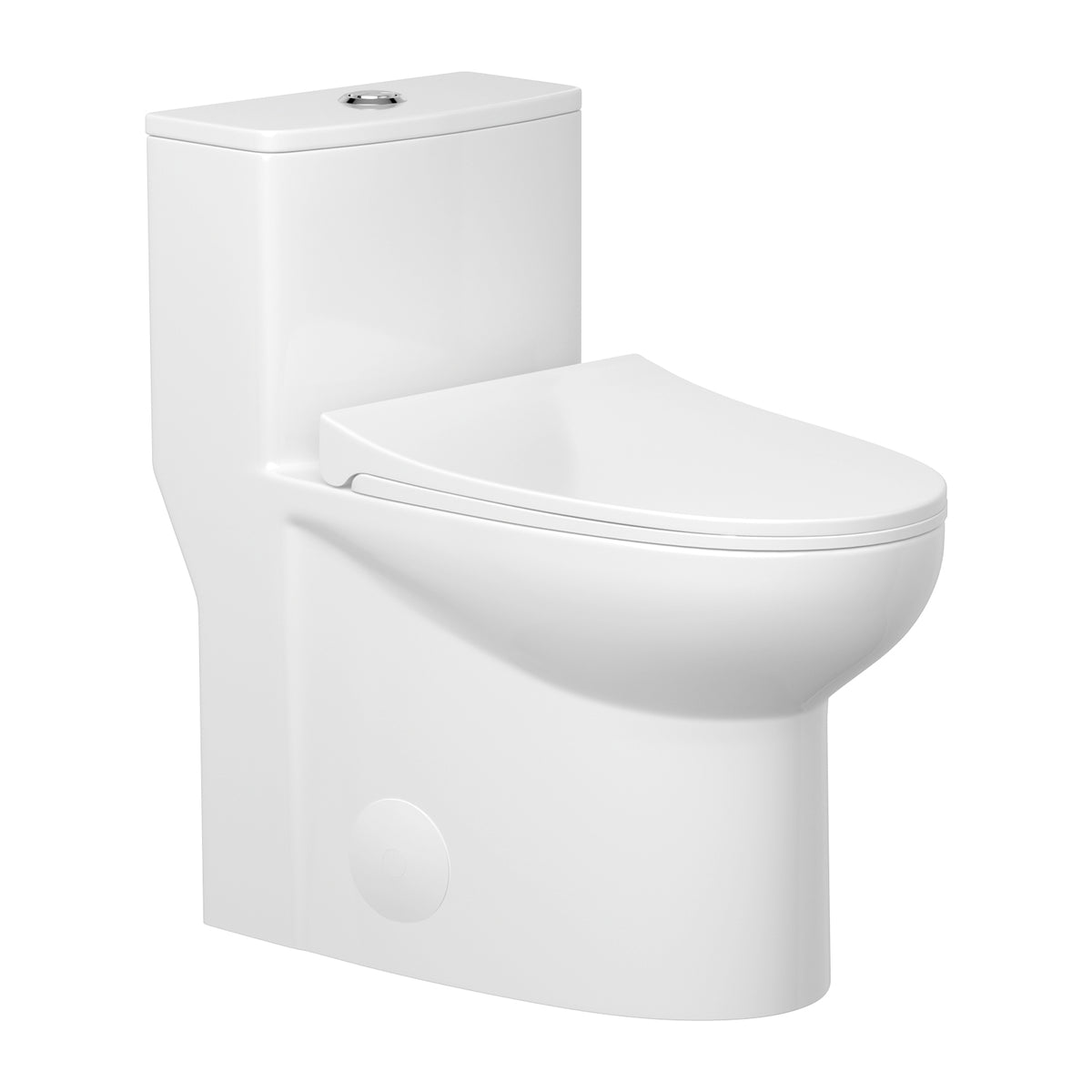 Lordear 1.6 Gallons GPF Elongated Comfort Height Floor Mounted One-Piece Toilet (Seat Included)