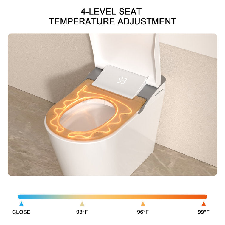 BWE Smart Elongated Toilet Bidet with Heated Seat and Remote Control