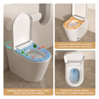 Smart Bidet Toilet with Auto-open/close Lid  Auto Flush Smart Toilet with Warm Water Washing  Heated Bidet Seat Adjustable Dryer Toilet with Bidet and LED Display  from Lordear