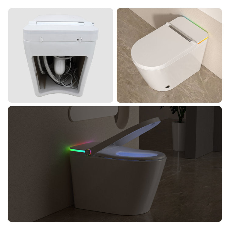 Smart Bidet Toilet with Auto-open/close Lid  Auto Flush Smart Toilet with Warm Water Washing  Heated Bidet Seat Adjustable Dryer Toilet with Bidet and LED Display  from Lordear