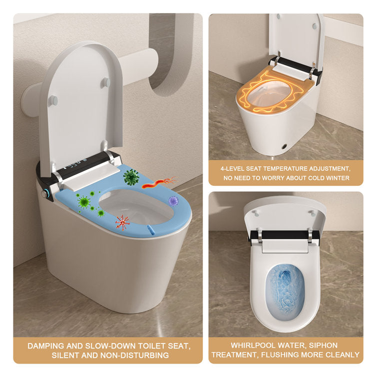 1.28 GPF Smart Bidet Toilet Single Flush Elongated Toilet Bidet Warm Water Clean Auto Flushing Bidet  from Lordear