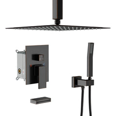 Lordear 12" ‎Stainless Steel Wall Mounted Square Rainfall Shower Head System Faucet Set  from Lordear