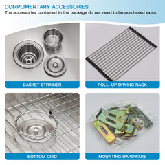 Lordear 45'' Stainless Steel Undermount Single Bowl Workstation Kitchen Sink  from Lordear