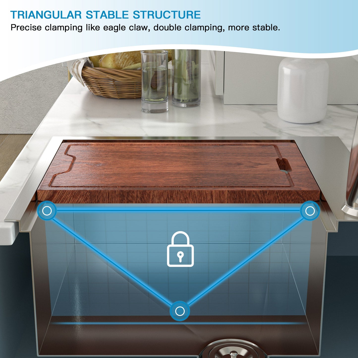 28/30/33x22 Inch Drop In Kitchen Sink Workstation Single Bowl Sink Stainless Steel Kitchen Sink with Cutting Board and Colander  from Lordear