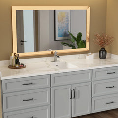 Lordear 13.75'' x 20.25'' White Ceramic Rectangle Undermount Bathroom Sink with Overflow