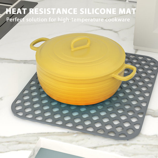 14in x 11in Silicone Bottom Sink Grid Kitchen Sink Silicone Mat Heat Resistant with Drain Hole  from Lordear