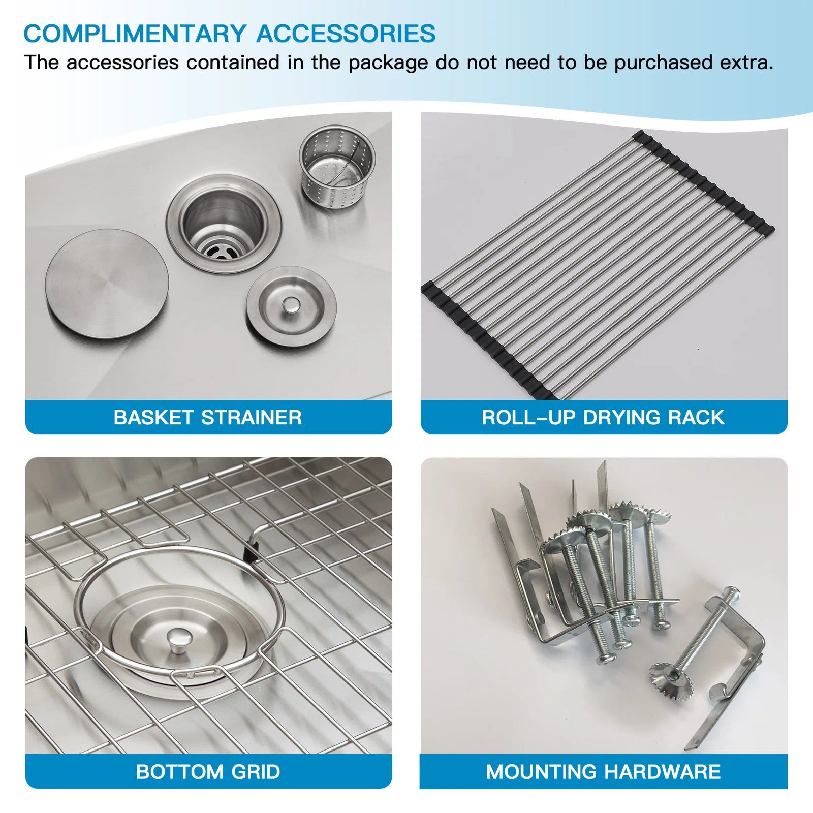 Lordear 15'' x 15'' Stainless Steel Topmount Bar Workstation Sink