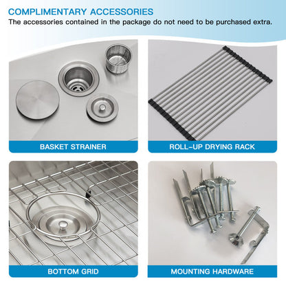 15in L x 15in W Drop-in Workstation Bar Sink 16 Gauge Stainless Steel Kitchen Sink Topmount Bar Sink  from Lordear