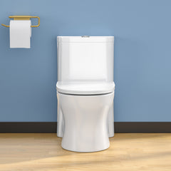 Lordear White Ceramic Stain-Resistant One Piece Bidet Toilet for Bathroom