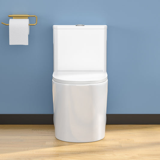 Lordear Water Efficiency White Ceramic One Piece Toilet with Comfort Wider Chair Seat
