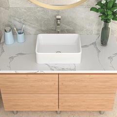 Lordear 19" x 15" White Ceramic Countertop Rectangle Vessel Bathroom Sink  from Lordear