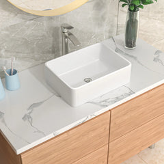 Lordear 19" x 15" White Ceramic Countertop Rectangle Vessel Bathroom Sink  from Lordear