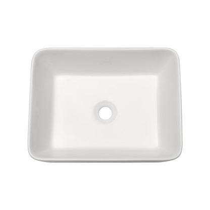 19in x 15in Bathroom Vessel Sink White Ceramic Rectangle Bathroom Sink White Vessel Sink with Faucet  from Lordear