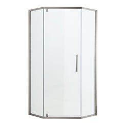 Lordear 72'' Tempered Glass Frameless Corner Frame Shower Door