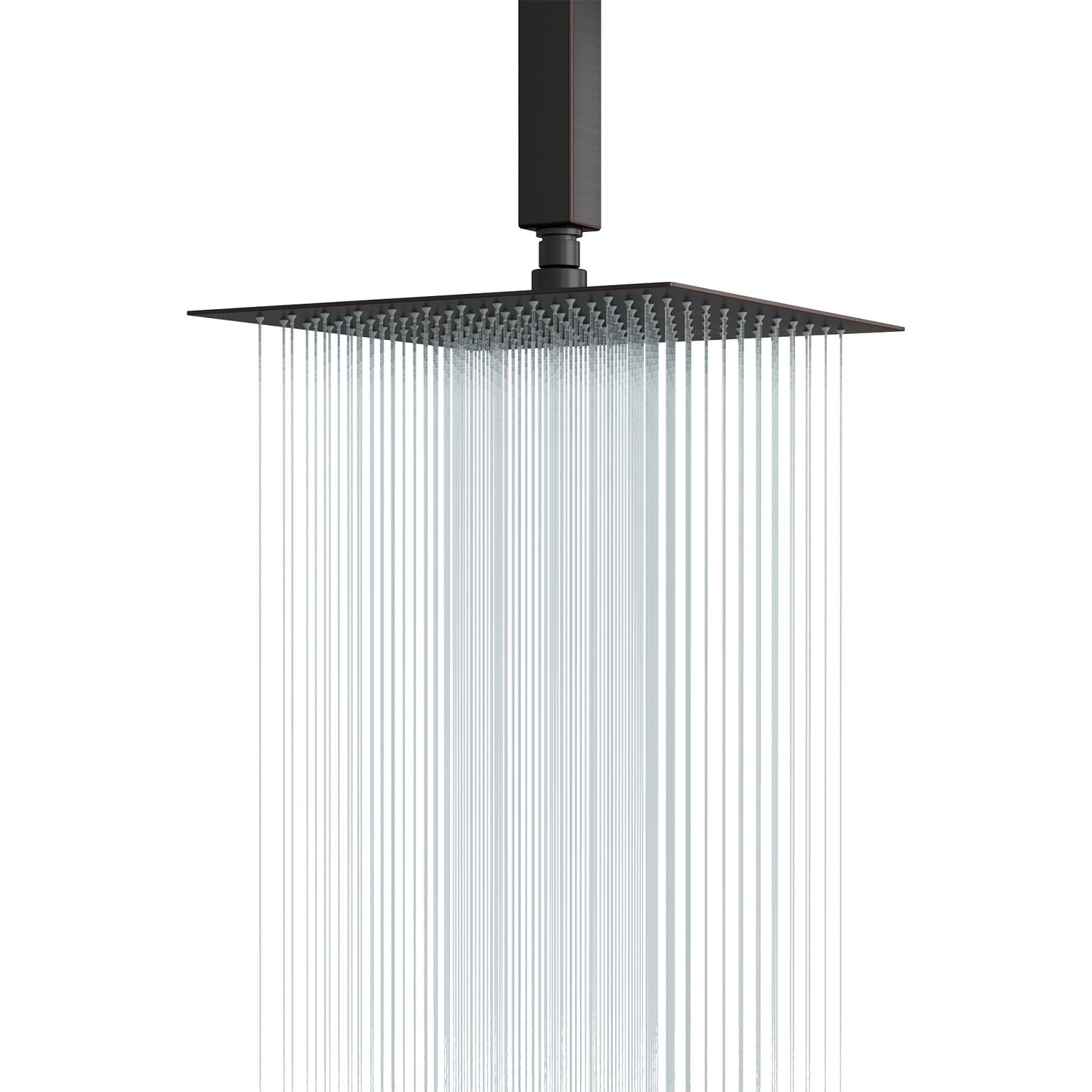 Lordear Rainfall Shower Head 12 Inch Polish Chrome Solid Square Ultra Thin 304 Stainless Steel Rain Setting Shower Heads,Waterfall Full Body Coverage  from Lordear