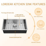 Lordear Undermount Sink 30 Inch - Stainless Steel Single Bowl Kitchen Sink | Lordear