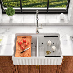 Lordear 33" undermount single-bowl farmhouse kitchen sink
