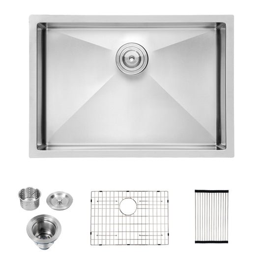 Lordear 27" Undermount Kitchen Sink - Deep Single Bowl 16 Gauge R10 Tight Radius Stainless Steel Undermount Kitchen Sink Basin | Big Deal, Kitchen Undermount Sink, Kitchen Workstation Sink | Lordear