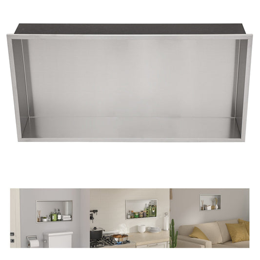 Lordear 24" x 12" Stainless Steel Rectangle Built-in Bathroom Niche  from Lordear 1600