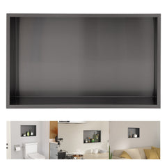 Lordear Shower Niche 18" x 14"/20" x 12" Rectangle Bathroom Niche Black No Tile Needed Recessed Wall Niche Insert for Storage  from Lordear