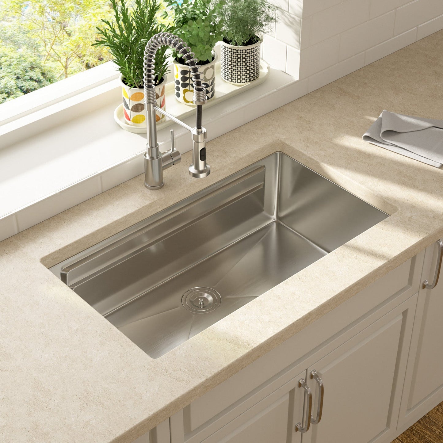 Lordear 33 Inch Undermount Kitchen Sink Stainless Steel 16 Gauge Single Bowl Workstation Large Sink with Double Ledges Design 33 x 19 Inch  from Lordear