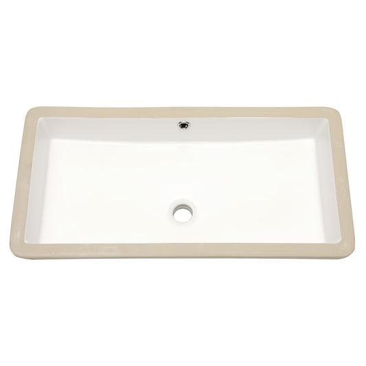 Lordear 28in  Undermount Bathroom Sink Rectangular Pure White Vitreous Ceramic Lavatory Vanity  from Lordear